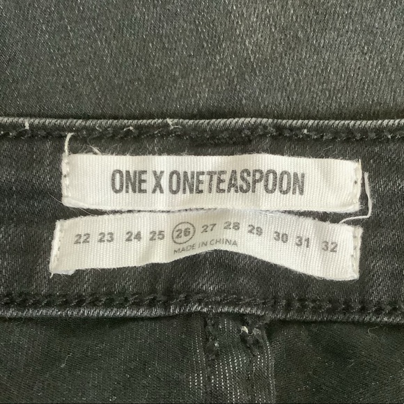 One Teaspoon Side Tie Freebird II Black Paris Jeans 26 - Picture 7 of 9